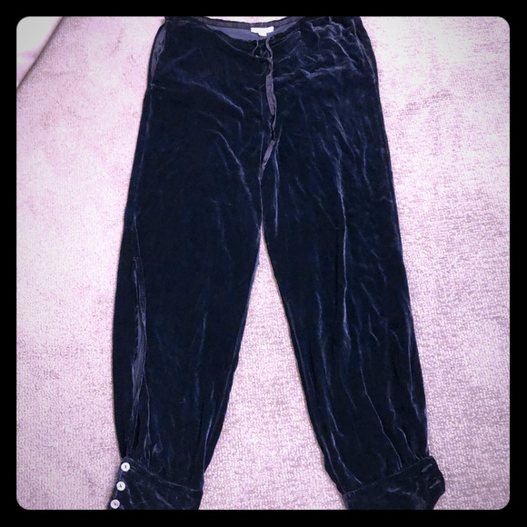 Ghost Black velvet drawstring gypsy pant - Picture 1 of 6